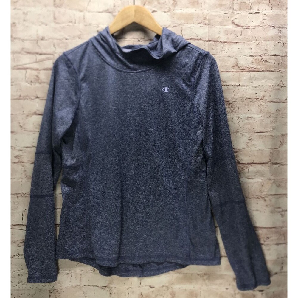 Champion Powertrain Women's Hoodie Top Size Medium Blue Workout